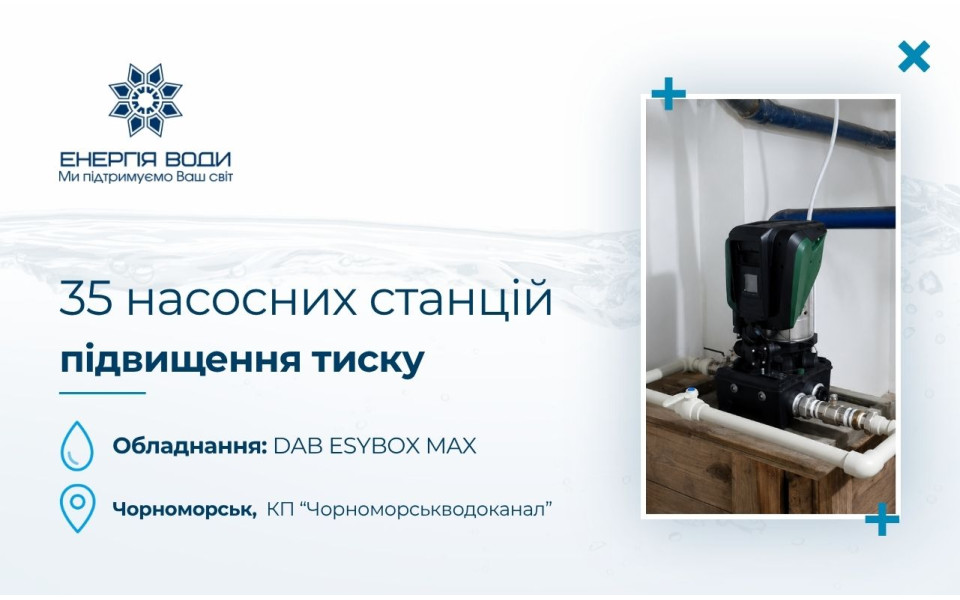 35 насосных станций для КП «Черноморскводоканал»