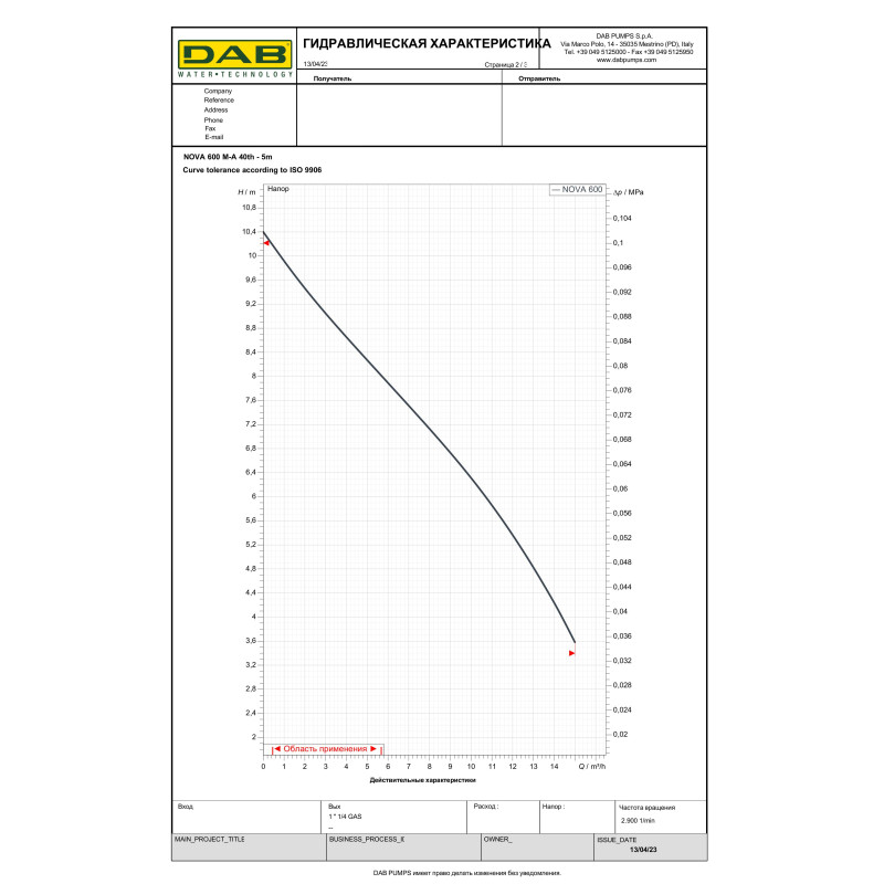 Насос дренажный DAB NOVA 600 MA 40th 50H05 (60191566H)