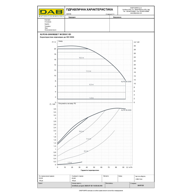 Циркуляционный насос ин-лайн KLPE 80-2000 T (60214712)